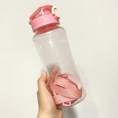 Otomatik Kapaklı Suluk Matara Pembe