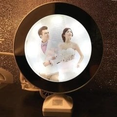Yuvarlak Led Işıklı Sihirli Ayna Dekoratif Fotoğraf Çerçevesi